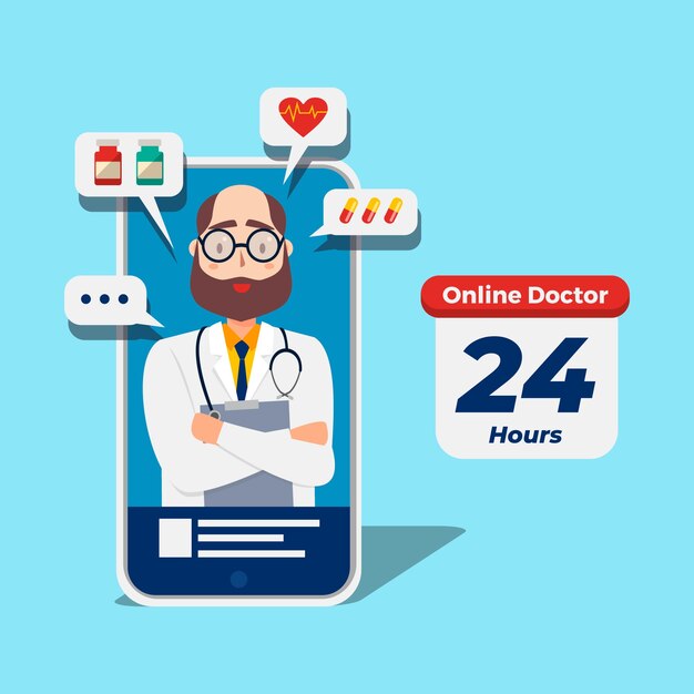 Online doctor appointment on mobile phone