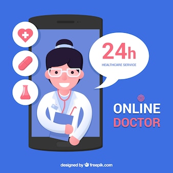 Интернет-концепция врача со смартфоном