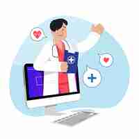 Free vector online doctor concept