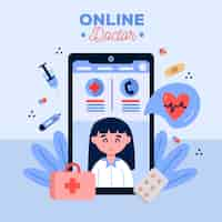 Free vector online doctor concept