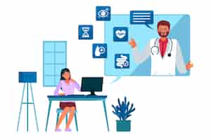 Free vector online doctor concept