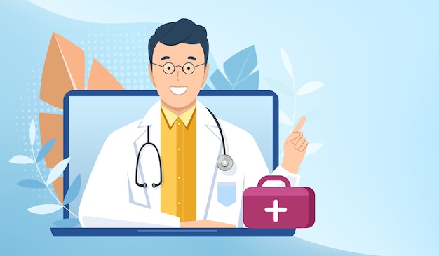 Free vector online doctor consultation illustration