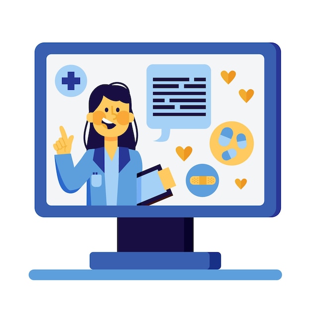 Online doctor illustrated concept