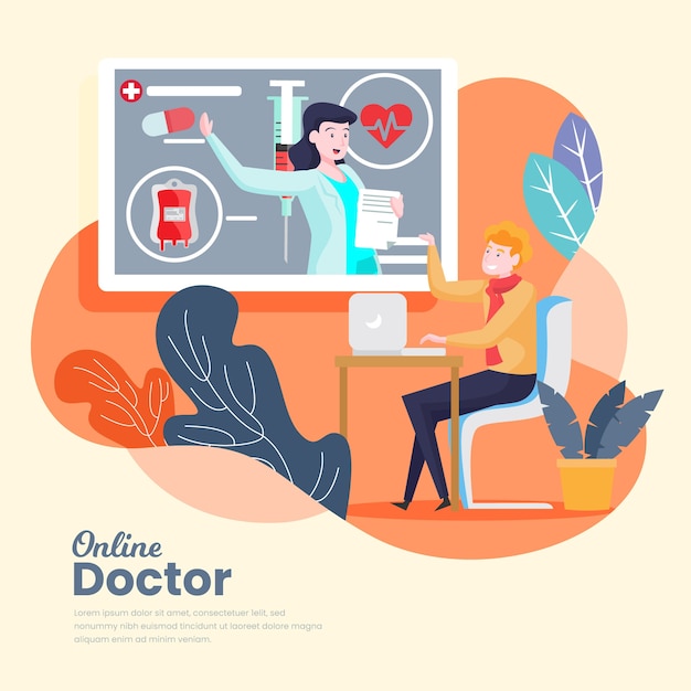 Free vector online doctor innovation concept