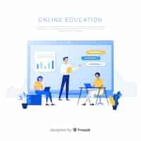 Free vector online education background