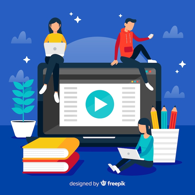 Free Vector online education background