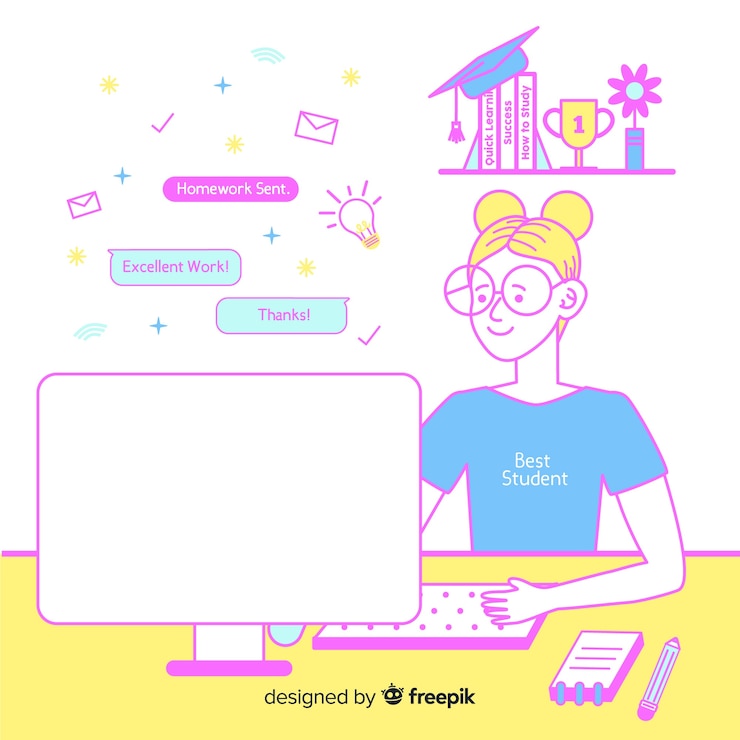 Free Vector online education concept