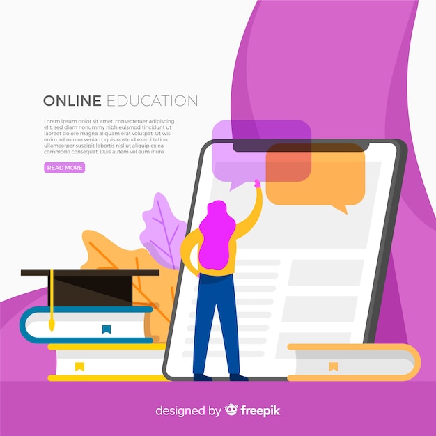 Free vector online education concept