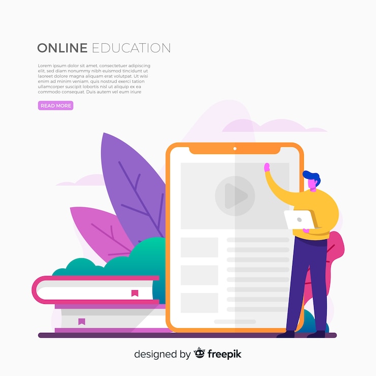 Free Vector online education concept
