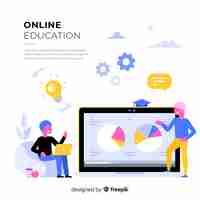 Vettore gratuito concetto di educazione online