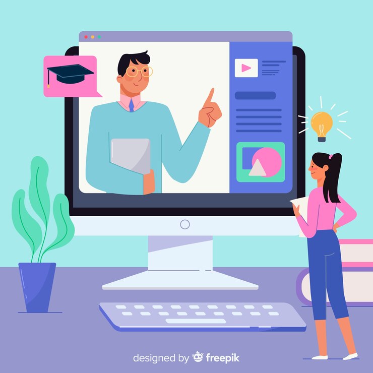 Free Vector online education concept