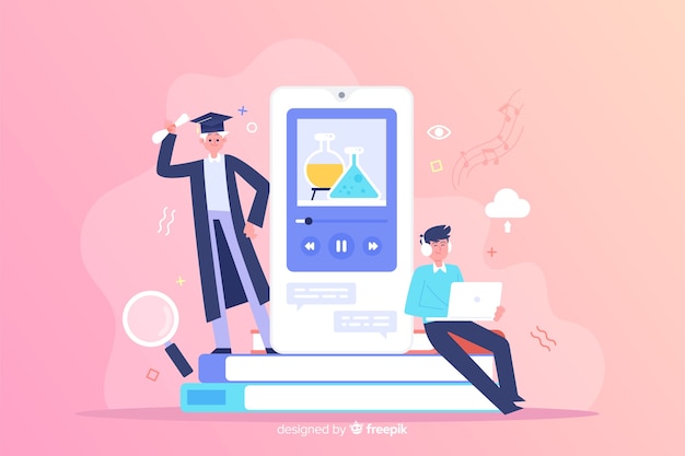 Free vector online education concept