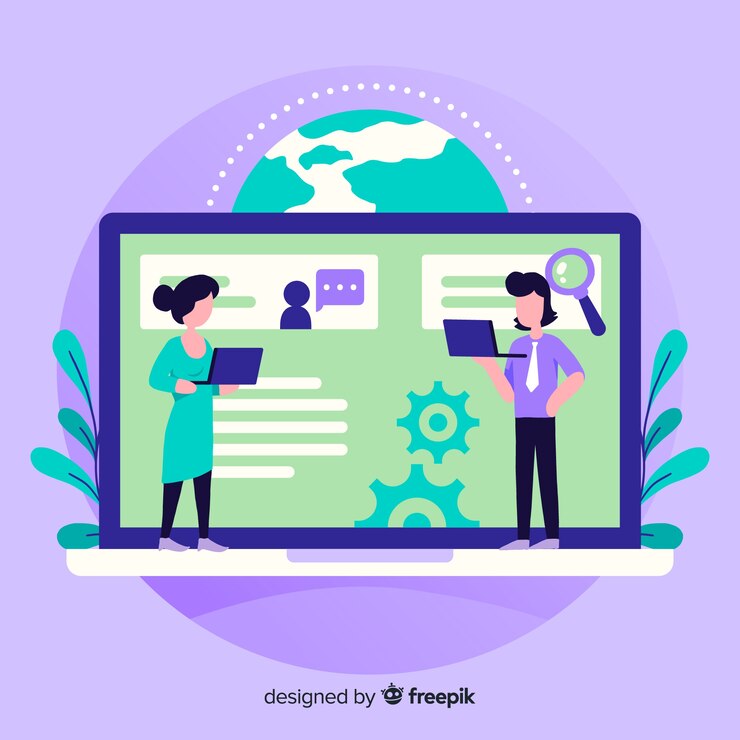 Free Vector online education concept