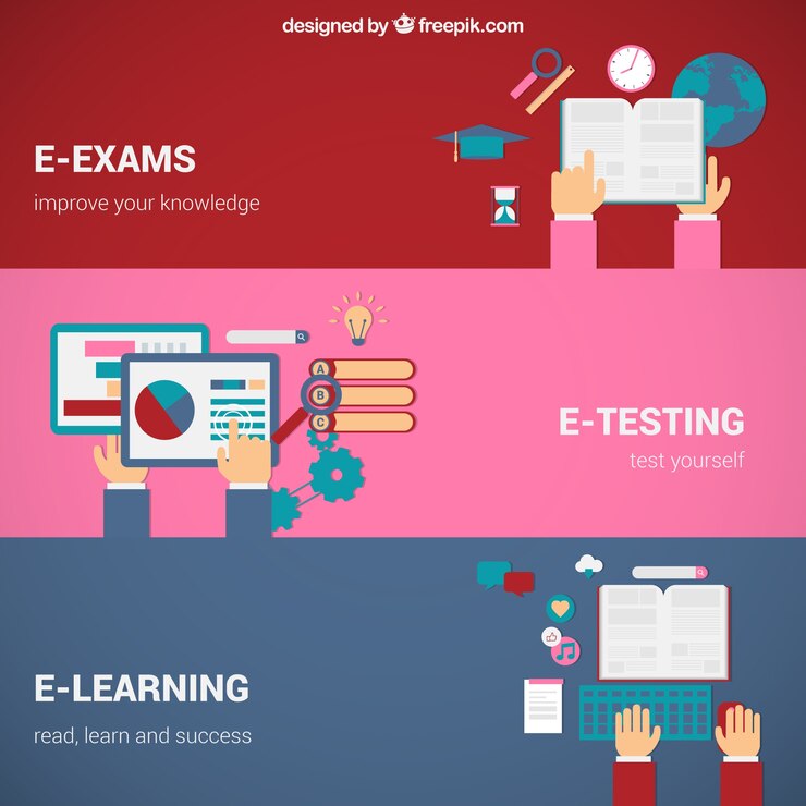 Free Vector online education concepts