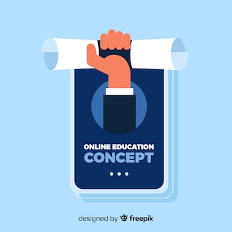 Online education flat background