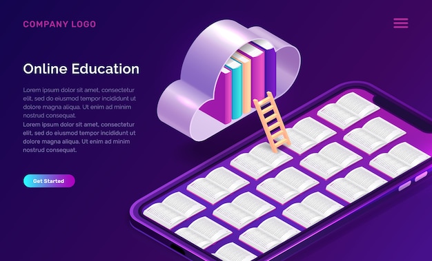 Free vector online education isometric concept