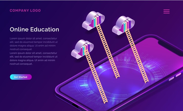 Free Vector online education isometric concept