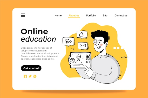 Шаблон дизайна целевой страницы онлайн-образования