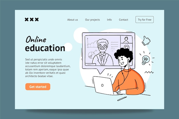オンライン教育のランディングページのデザイン