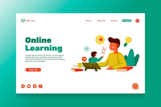 Online education landing page template