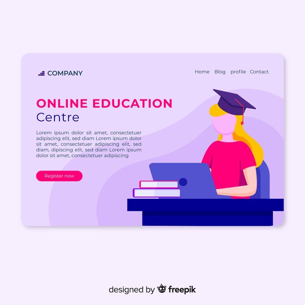 Online education landing page