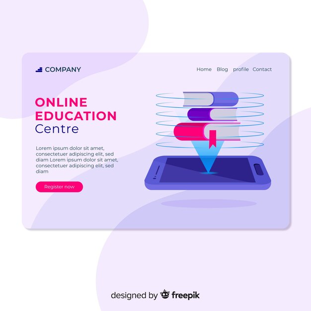 Online education landing page