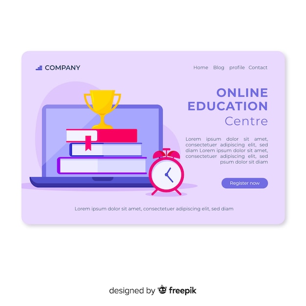 Online education landing page