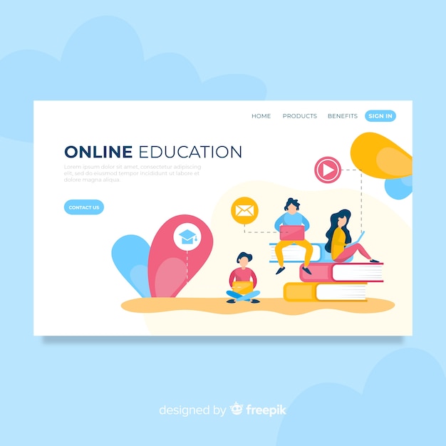 Online education landing page