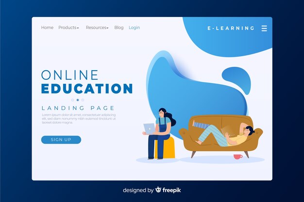 Online education landing page