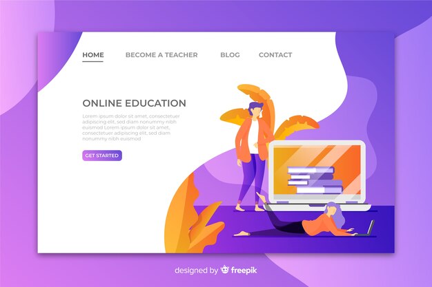 Online education landing page