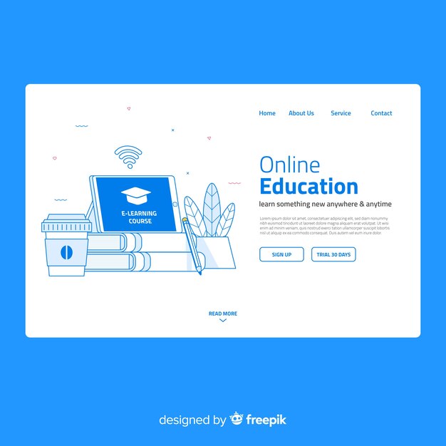 Online education landing page