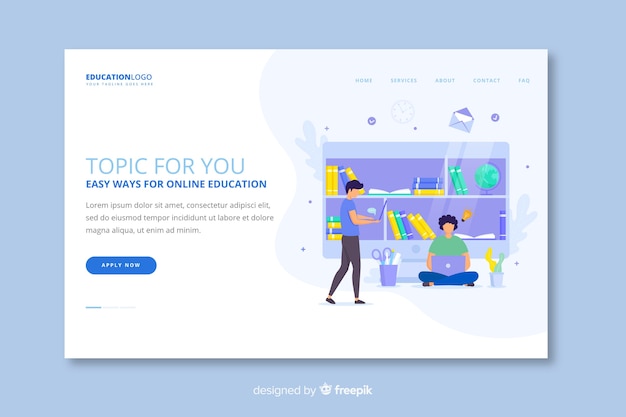 Online education landing page