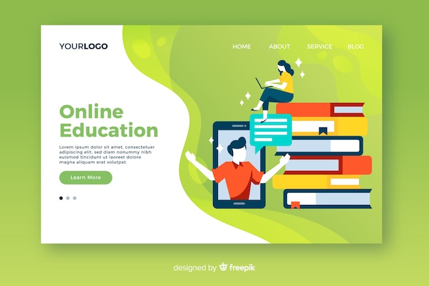 Online education landing page