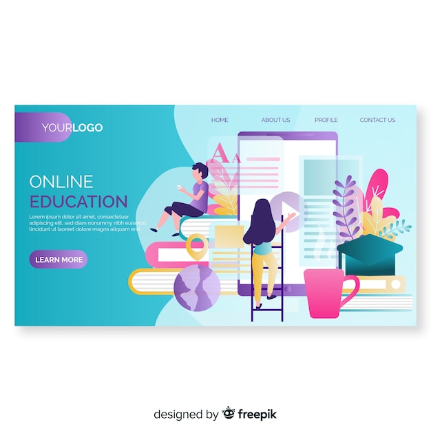 Online education landing page