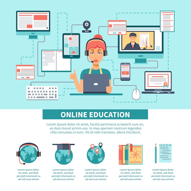 온라인 교육 교육 인포 그래픽