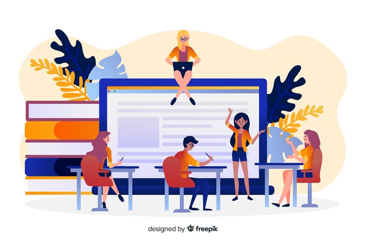 Free Vector online education