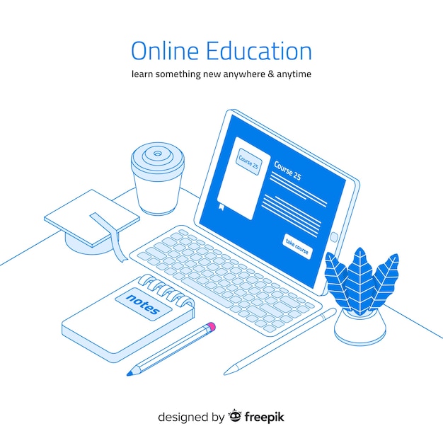 Free vector online education