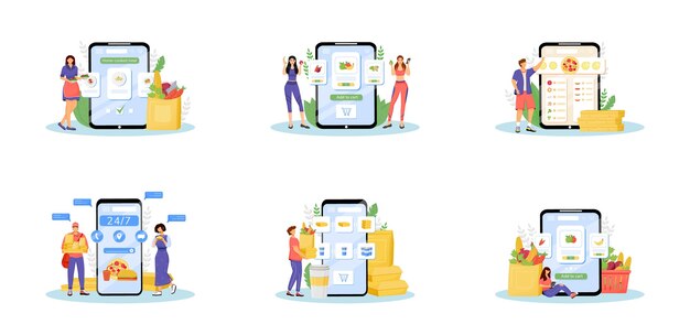フードデリバリーサービス ファーストフードデリバリー スクーターデリバリーサービス イラスト プレミアムベクター