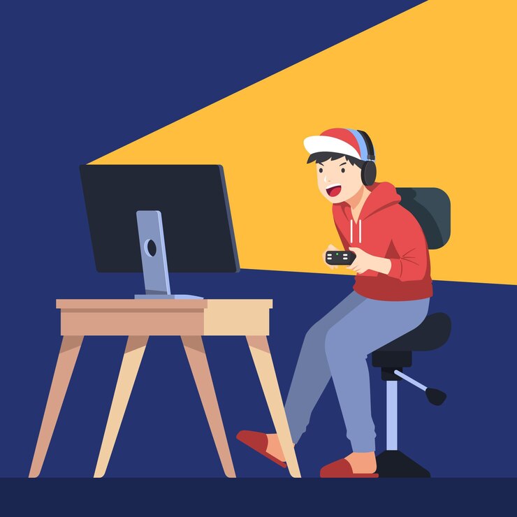 Free Vector online games addiction