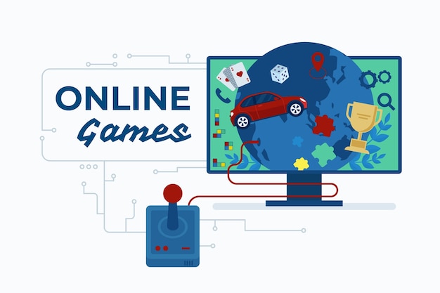 Vettore gratuito giochi online su computer