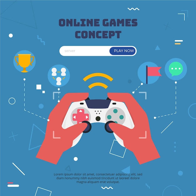 Online games concept with controller
