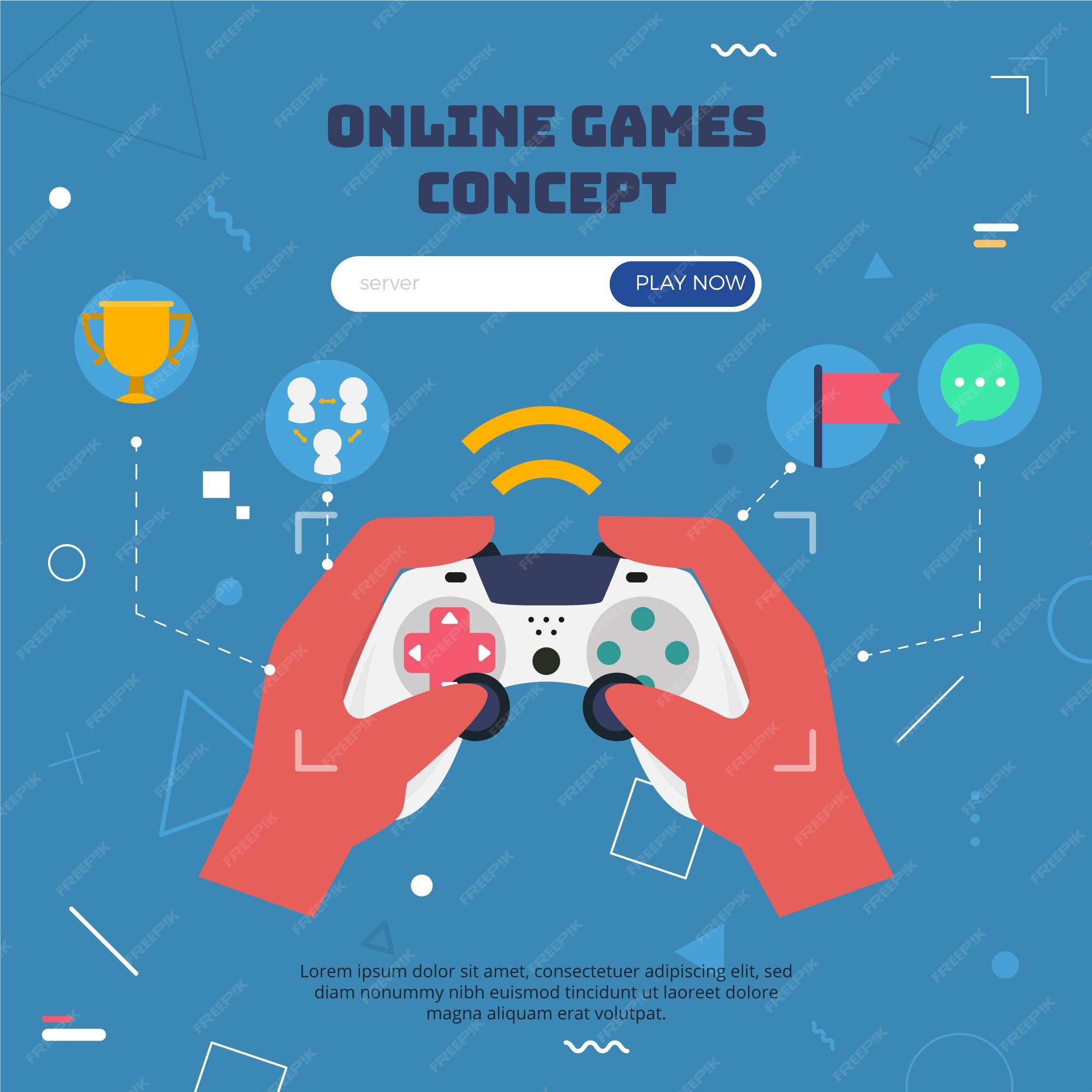 Illustrations Flat Design Concept Game Online Streaming Platform Can  Playing Multiple Device With Internet Browser. Playing Online Console  Controller. Vector Illustrate. Royalty Free SVG, Cliparts, Vectors, and  Stock Illustration. Image 119684453.