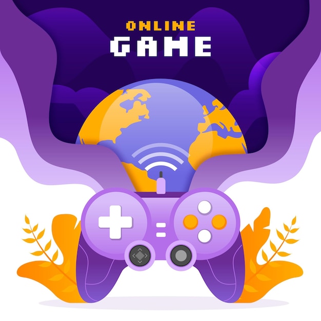 Free vector online games concept