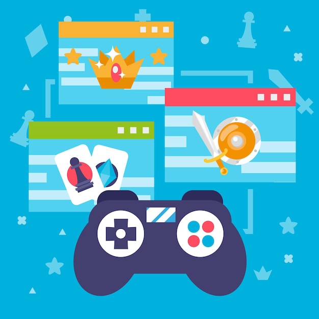 Free vector online games concept