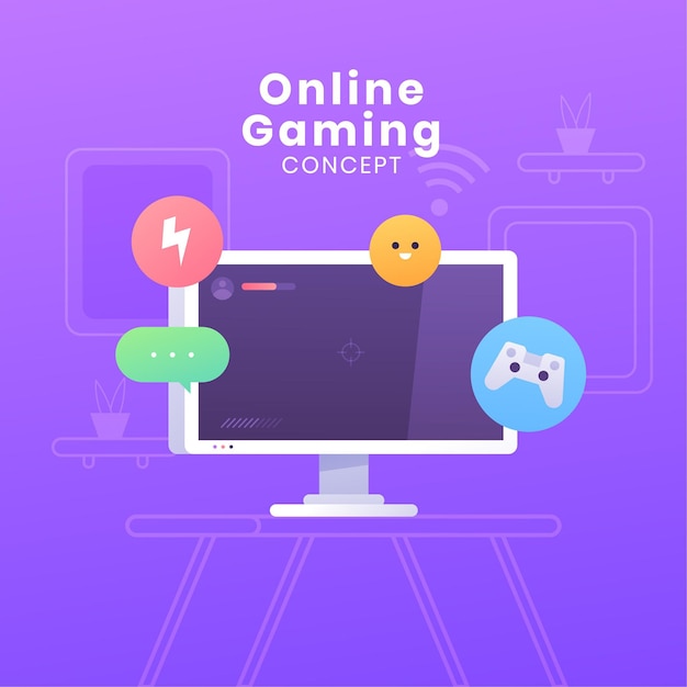 Free vector online games concept