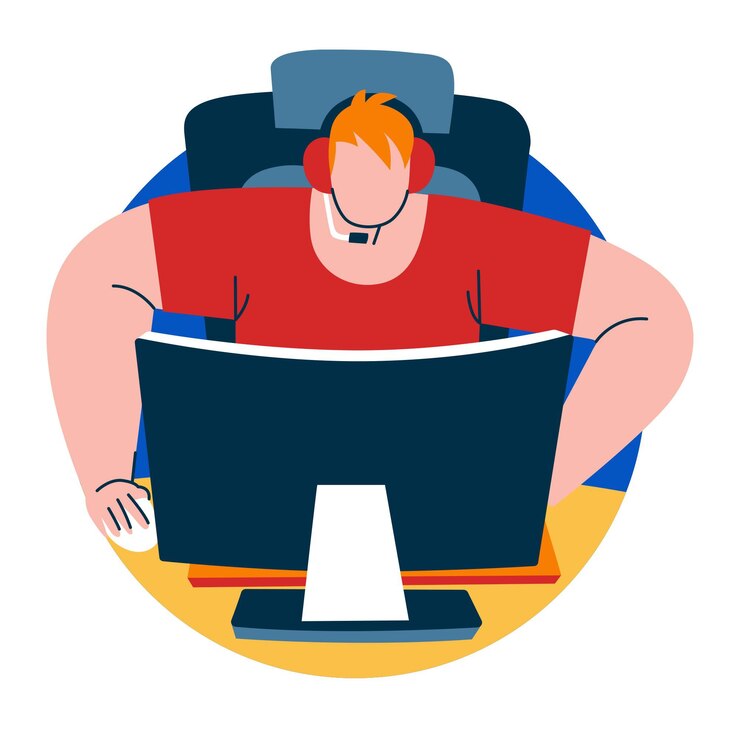 Free Vector online games concept