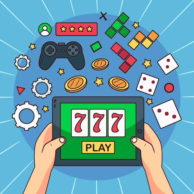 Free vector online games illustrated design