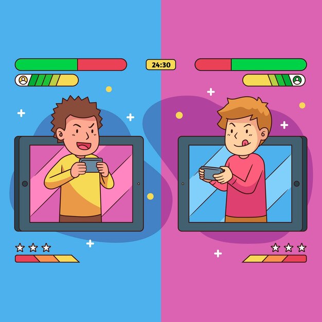 Online games illustration concept