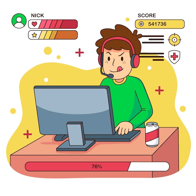 Free vector online games illustration