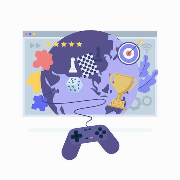 Free vector online gaming concept